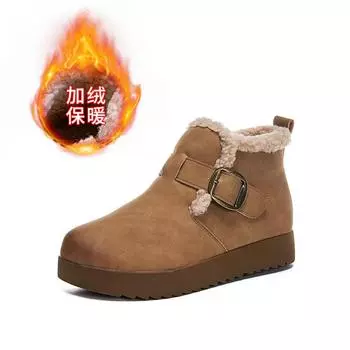 New retro snow boots women s 2025 winter thick-soled heightening Martin boots women s velvet warm women s boots versatile boots 35