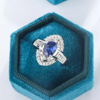 Новое кольцо женское имитация сапфира кольцо инкрустированное бриллиантами дамская квадратная сумка сокровище украшения вечеринка подарок на день рождения resizable синий