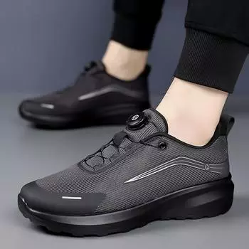 New Rotary Buckle Men Trendy Breathable Sneakers Chunky Men Running Shoes Thick Bottom Waterproof Jogging Footwear Couple Street 38