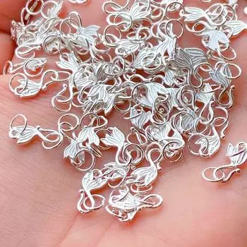 New S925 Silver Plated Fish Tail Buckle DIY Bracelet Wrist String Connection Buckle S Buckle Necklace Buckle Mermaid Accessories P Silver fishtail buckle