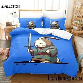 New Samurai Rabbit The Usagi Chronicles Bedding Set Single Twin Full Queen King Size Bed Set Adult Kid Bedroom Duvet cover Sets 70x133cm 2pcs