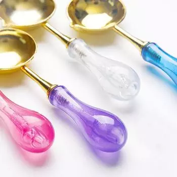 New Sealing Wax Spoon Bubble Handle Retro Wax Stamping Spoons Fire Paint Melting Firing Stamp Envelopes Card Metal Tool