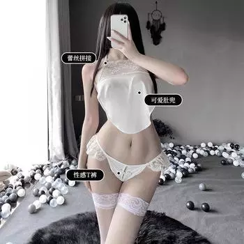 Новое сексуальное нижнее белье сексуальный ретро комплект с карманом на животе трехцветное кружевное искушение сексуальная пижама чистого желания qqny бесплатно average size