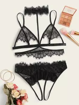 Новый сексуальный соблазнительный сетчатый кружевной комплект ночной сорочки 245 S