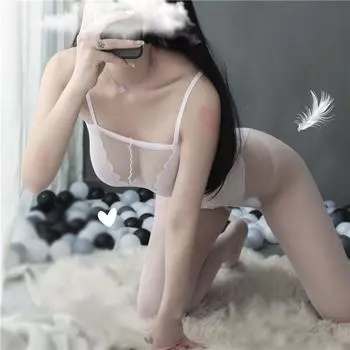 Новое сексуальное нижнее белье, униформа, элегантный жаккард, имитация боди, открытая промежность, чулки-моночулок One size (hardcover) 80-75 kg