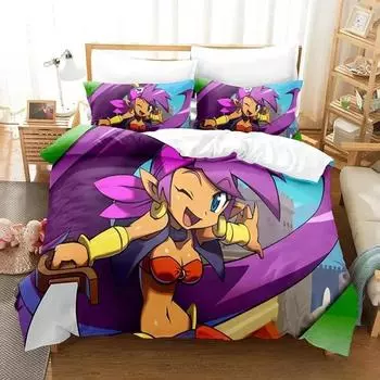 New Shantae Half-Genie Hero Bedding Set Single Twin Full Queen King Size Bed Set Adult Kid Bedroom Duvetcover Sets 3D Anime Game 70x133cm 2pcs