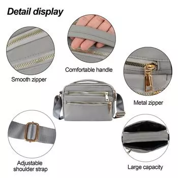 New shoulder bag multi-functional women s fashion casual handbag anti-splashing nylon messenger bag 22*9*16cm светло-фиолетовый