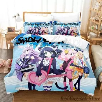 New Show By Rock! Bedding Set Single Twin Full Queen King Size Bed Set Adult Kid Bedroom Duvetcover Sets Anime parure de lit Bed 70x133cm 2pcs
