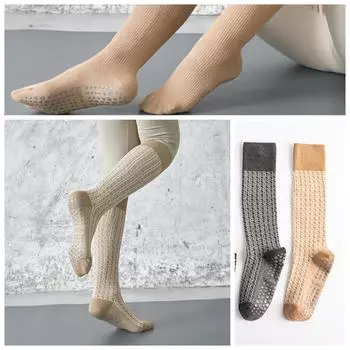 New Silicone Non-slip Pilates Yoga Socks Casual Fashion Striped Sports Socks Women Soft Cotton Breathable Knee Socks Stockings EUR 35-40