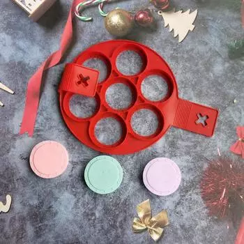 New Silicone Seven-hole Omelette Round Star Love Omelette Food Grade High Temperature Omelette Tool красный