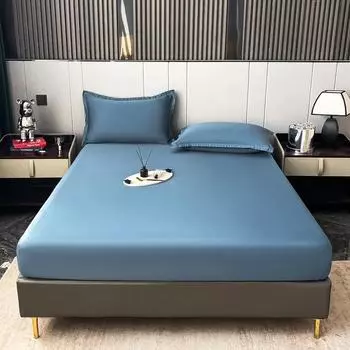 New Silk Bed Sheet Cool Feeling Bed Sheet Anti-Slip Ice Silk Three-Piece Mattress Protection Bedspread Dust Cover 120x200cm