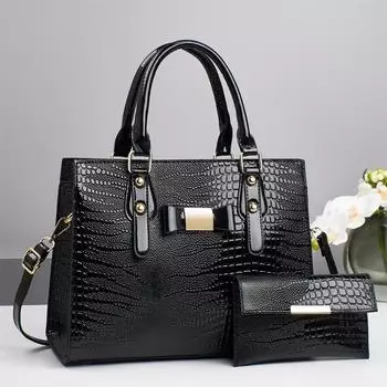 New Simple Child Bag Shoulder Bag Diagonal Lizard Pattern Bright Leather Large Capacity Women s Bag .