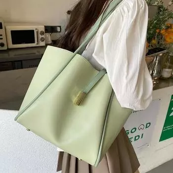 Новые простые модные сумки большой емкости из высококачественной искусственной кожи, переносные прочные мягкие женские сумки Wild (30cm<Max Length<50cm)