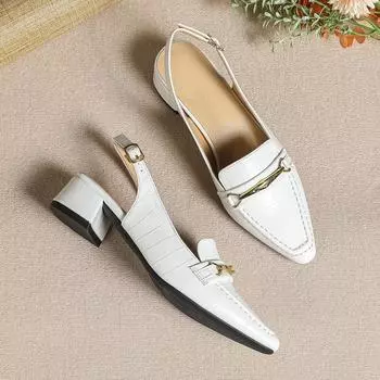 New simple high heels style summer versatile fashion single shoes white bag head air sandals 35 белый