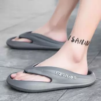 New Simple Lightweight Fashion Men s Flip Flops Summer Home Casual Wear-resistant Slippers Comfortable Soft Elastic Slippers 39-40 чёрный