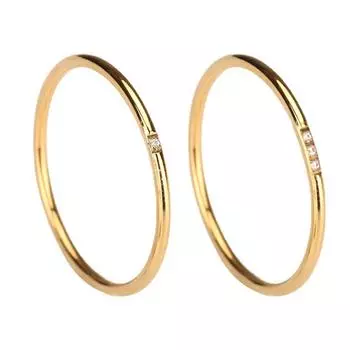 NEW Simple Stainless Steel Rings Gold Colour Anti-allergy Wedding Couples Simple Exquisite For X8R8 B-8
