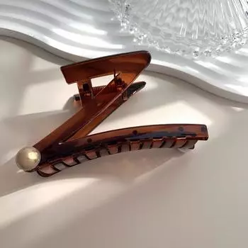 New Simulated Pearl Large Hair Claw Clips for Women Girls Thick Hair Fashion Big Z shape Catch Hairpin Accessories Summer