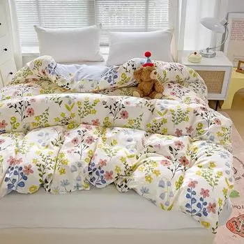 New Single Quilt Cover Cotton Printed Bed Cover Soft and Comfortable Bedding 220x240 180x220 Only 2 pillowcases