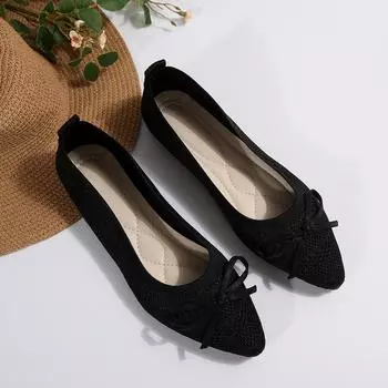 New single shoes women s Doudou shoes women s knitted flats shallow mouth fly knitting shoes large size women s shoes Flt 36 синий
