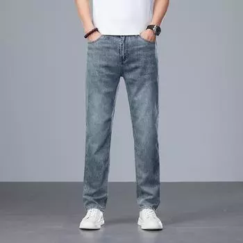 New Slim Jeans Men s Elastic Slim Feet Loose and Casual 28