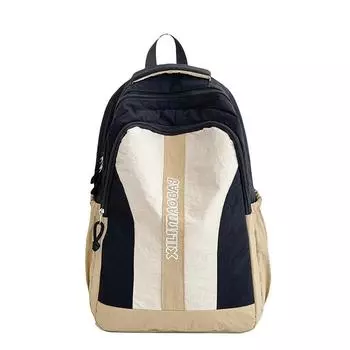 New small fresh and fashionable backpack simple youth campus junior high school student schoolbag large capacity travel backpack чёрный