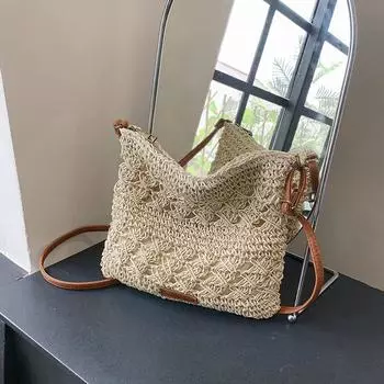 New small fresh and sweet wind weaving sense fashion style trend women s bag shoulder bag messenger bag