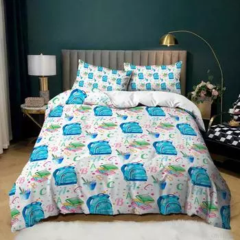 New Small Fresh Printing Three-Piece Unicorn Kit Quilt Cover Bedding 135 * 200 (two-piece set) 90g