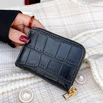 Новый маленький кошелек с каменным узором, простая и модная сумка для карт, кошелек Zero зелёный