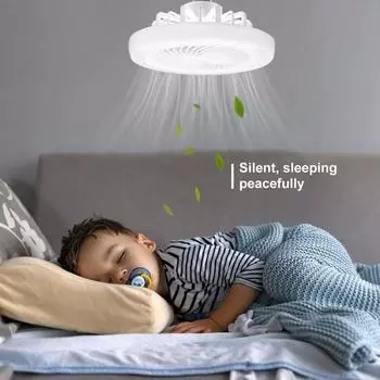 New Smart Ceiling Fan Light E27 Converter Base 85-265V Three-speed Dimmable LED Fan Light with Remote Control Ceiling Fans