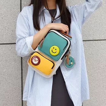 New Smiley Face Chest Bag Wholesale Casual Shoulder Bag Couple Street Trend Fashion Sports Crossbody Bag Schoolbag зелёный