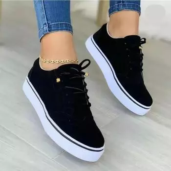 New Sneakers Women Flat Casual Sneaker Spring Fashion Versatile Lace Up Walking Women Shoes Zapatos De Mujer 36