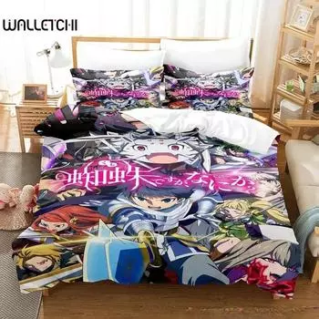 New So i m a spider so what kumoko Bedding Set Single Twin Full Queen King Size Bed Set Adult Kid Bedroom Duvet cover Sets Anime 70x133cm 2pcs