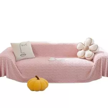 New Sofa Towel Cover Cloth All-inclusive Plush Solid Color Cover Cloth Non-slip High-end Universal Blanket Cover Winter 180*130cm