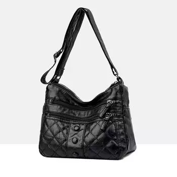 Новые мягкие сумки из искусственной кожи для женщин, сумка через плечо большой емкости для мам, повседневная сумка для покупок, сумка-кошелек 27x9x19cm