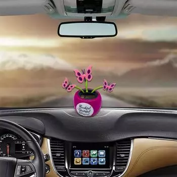 New Solar Powered Dancing Flower Swinging Animated Dancer Kids Accessories Ornaments Bobbleheads Car Toys Toy Gift Dashboar K9N6