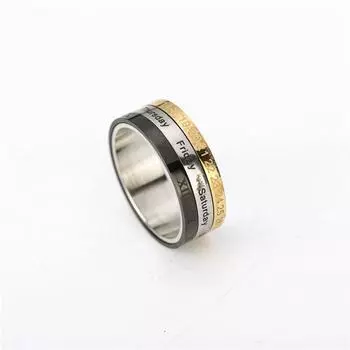New Spinner Rotatable Roman Numerals Titanium Steel Finger Ring Joint Ring Fashion Jewelry Men Ring 12