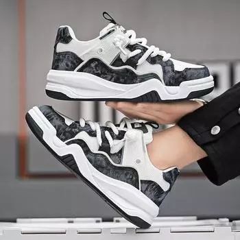 новые сращенные дышащие кеды мужские студенческие нишевый дизайн толстая подошва обувь для хлеба гавань ветер спортивная модная обувь 39