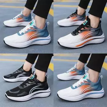 New sports shoes fashionable outdoor running shoes lace-up men s casual shoes mesh transparent soft sole foreign trade men s shoes 39