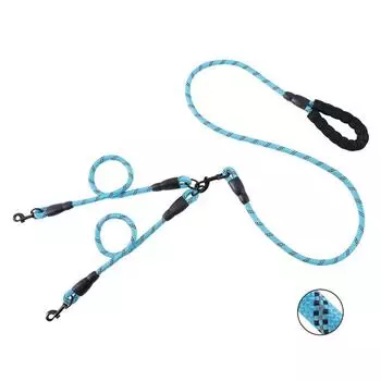 New spot pet lead dog rope, golden hair traction wear-resistant multi-head dog rope one drag two one drag three traction rope 2 heads
