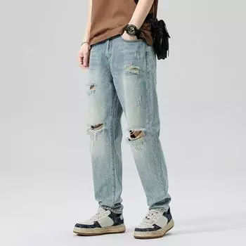 New Spring American Style Ripped Loose Jeans Men s Trousers 28
