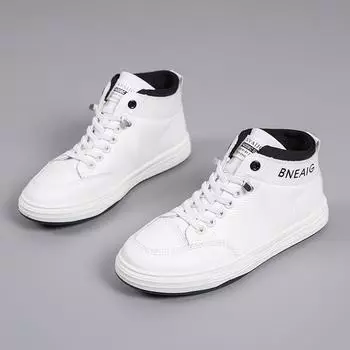 New spring and autumn fashion non-slip mid-top board shoes wear-resistant soft-soled casual shoes women s height-increasing white shoes 35