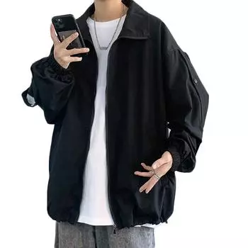 Новая весенне-осенняя куртка мужская универсальная спортивная подростковая повседневная куртка с лацканами M