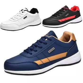 new spring and autumn leather casual sneakers breathable non-slip fashion comfortable men s shoes plus size men s walking shoes 41