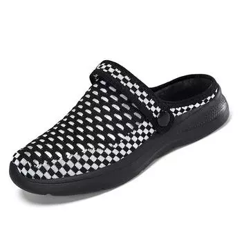 New spring and autumn light and breathable trend large size comfortable couple models one foot mesh half drag men s and women s shoes 35