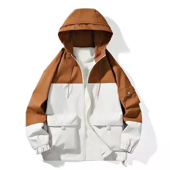 New Spring and Autumn Men s Hooded Tops Men s Loose Large Size Casual Men s Outdoor Windproof Mountaineering Jackets M