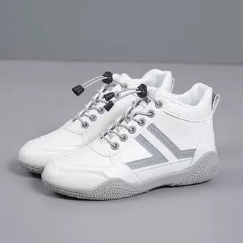 New spring and autumn mid-top soft-soled little white shoes fashion niche casual shoes non-slip and wear-resistant sports shoes 35