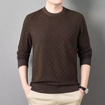 New Spring and Autumn Style Woolen Long-sleeved Sweaters for Young and Middle-aged Men, Slim and Handsome Bottoming Shirts M