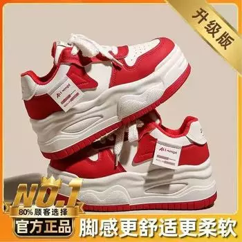 New spring and autumn thick-soled heightening board shoes women s muffin versatile fashion small panda little white shoes women 35