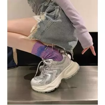 New Spring and Autumn Versatile White Shoes Mesh Breathable Casual Sneakers 35