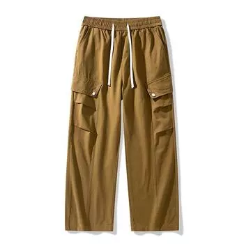 New Spring and Autumn Work Pants for Men Heavy Cotton Straight Trousers for Teenagers Multi-pocket Loose Casual Pants M